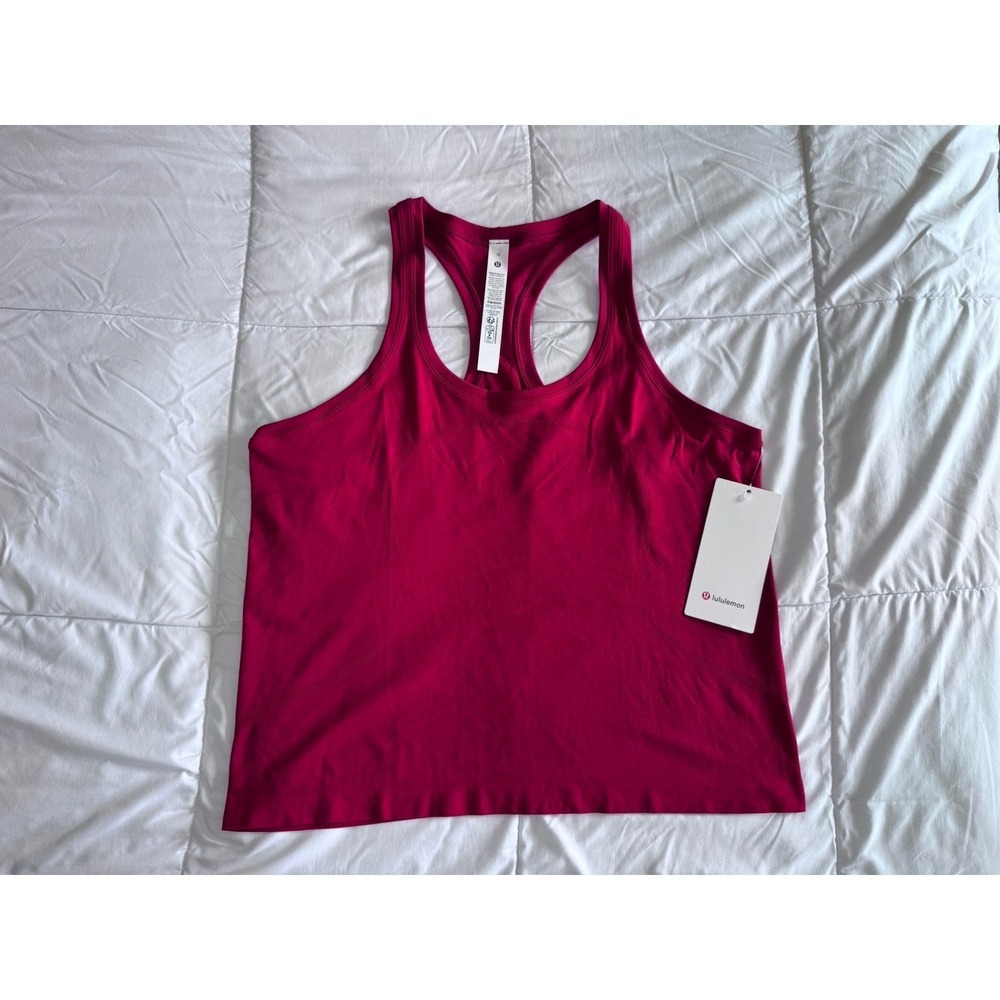 New Lululemon Swiftly Tech Racerback Tank 2.0 Race Size 12 Dark Red Hip Length